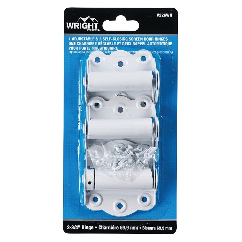 Wright Products V226WH Spring Loaded Door 2PK Self Closing Hinge, White - Image 2